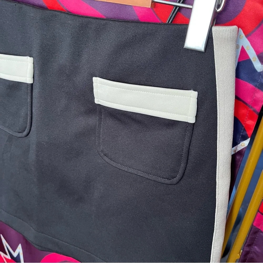 NWT Palm Angels Stripe Detail Track Mini Skirt Pockets Black Off White Authentic - Picture 7 of 16